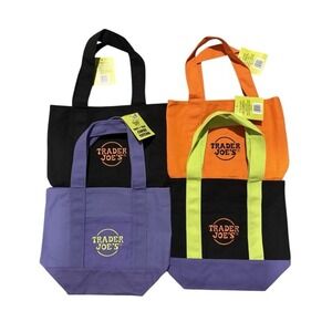 Trader Joe's Halloween Mini Canvas Tote‎ Bags 2025 LIMITED EDITION NWT LOT OF 4